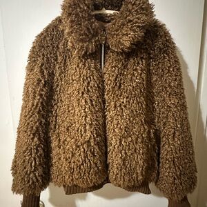 Zara Brown Teddy Jacket